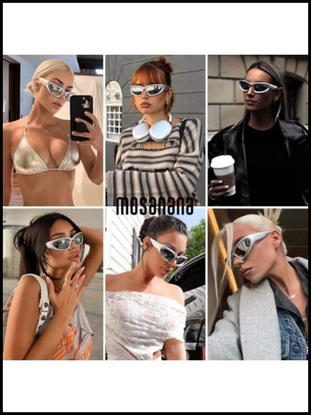 Y2K Wrap Around Polarized Sunglasses for Women HD UV Protection Trendy Retro